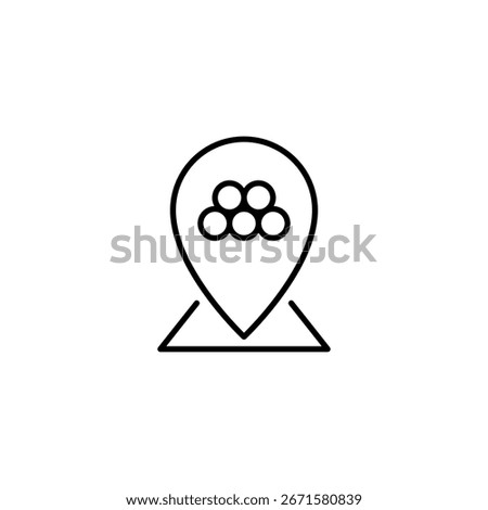 Geographic Gathering Point Represented By Overlapping Circles Within A Marker Outline