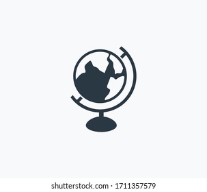 Geographic globe icon isolated on clean background. Geographic globe icon concept drawing icon in modern style. Vector illustration for your web mobile logo app UI design.