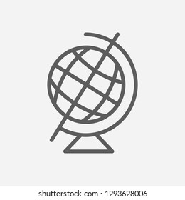 Geographic globe icon line symbol. Isolated vector illustration of  icon sign concept for your web site mobile app logo UI design.