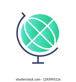 Geographic globe vector illustration in gradient design