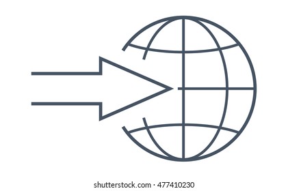 Geographic GPS location. Position on Earth map. Vector icon isolated