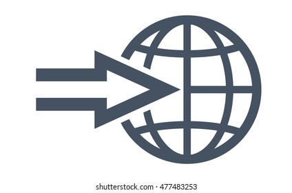 Geographic GPS location. Position on Earth map. Vector icon isolated