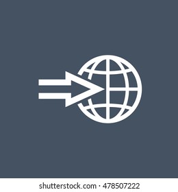 Geographic GPS location. Position on Earth map. Vector icon isolated