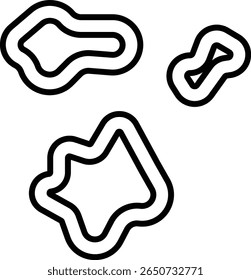 ícone geográfico, ícones de natureza linear minimalista com montanhas, ondas, rotas e ferramentas geográficas para orientação contínua de viagens, Negócios, Comunicação Global. Para design de página móvel e da Web