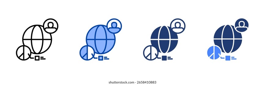 Geographic icon set multiple style collection