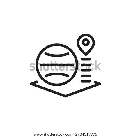 Geographic Information System (GIS) icon. Features a globe and location pin over a survey base. Represents geospatial data, mapping, asset management, infrastructure surveying, and urban planning.