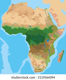 Geografische Karte des afrikanischen Kontinents