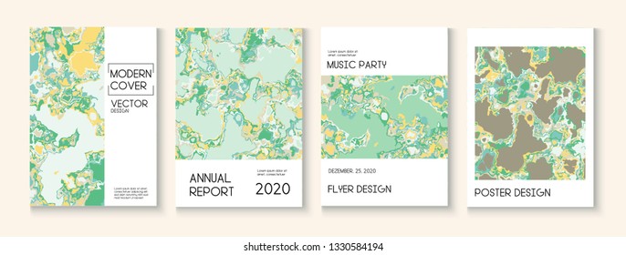 Geographic Map Fluid Paint Vector Cover. Hipster Earth Day Ecology Poster. Scientific Journal, Ad Annual Report Template. Green Tropical Forest Ecology Report. Geographic Map Fluid Oil Cover