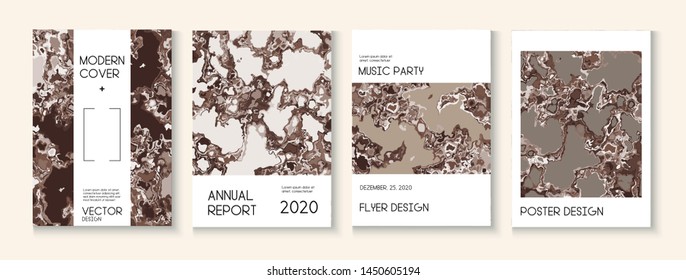 Geographic Map Fluid Paint Vector Cover. Medical Earth Day Ecology Poster. Brown Red Earth Soil Volcano Design. Music Poster, Ad Annual Report Template. Geographic Map Fluid Oil Cover