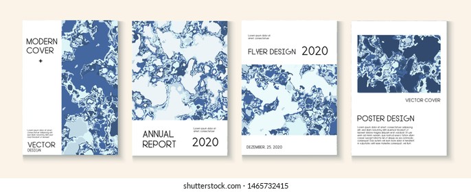Geographic Map Fluid Paint Vector Cover. Water Ecology Blue Winter Report. Trendy Magazine, Futuristic Folder Template. Simple Earth Day Ecology Poster. Geographic Map Fluid Oil Cover