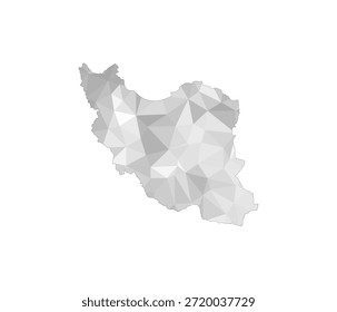 Geographic map of Iran designed with a modern low poly geometric triangle mesh isolated on white background