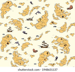 Geographic map. Vector drawing pattern