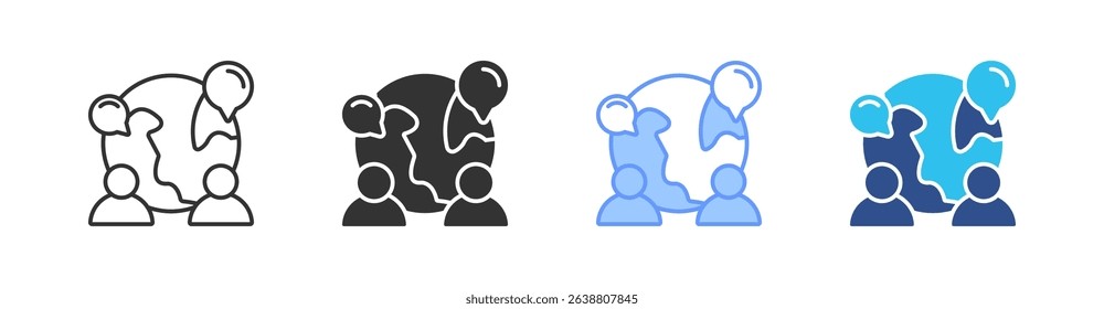 Geographic Multi Style Icon Set Vector