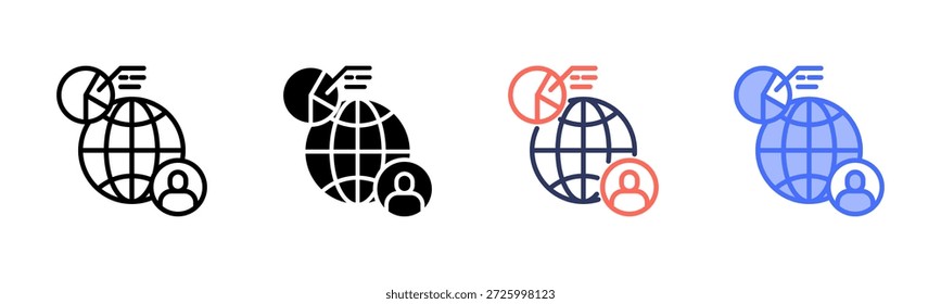 Conjunto de ícones de vários estilos geográficos