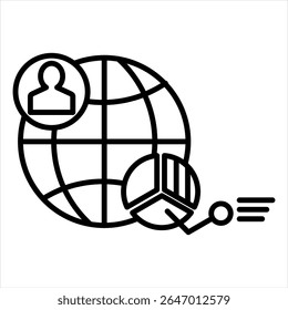 Ilustração do vetor de ícone de contorno geográfico