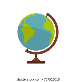 Geographic planet icon. Flat illustration of geographic planet vector icon isolated on white background