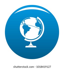 Geographic planet icon vector blue circle isolated on white background 
