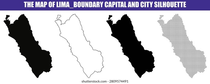 Geographic representation of Lima's capital boundary and city silhouette in vector format. Ideal for urban planning and travel promotion.