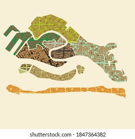 geographic representation map of the venice region italy