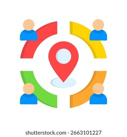 Geographic Segmentation Icon Flat Vector Illustration