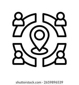 Geographic Segmentation Icon Outline Vector Illustration