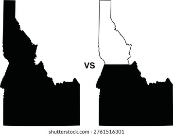 Geographical comparison between oregon and idaho shapes Vector