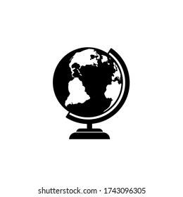 Geographical globe icon, isolated logo on a white background