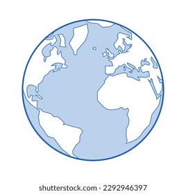 Geographical globe isolated vector illustration