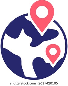 Geographical Icon Fill Vector Illustration