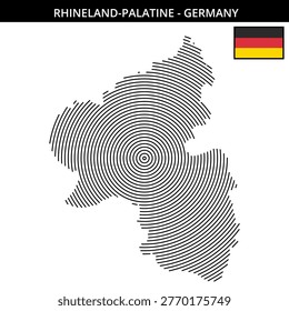 the geographical layout of Rhineland-Palatinate with