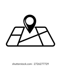 Indicador de localização geográfica num mapa isolado sobre fundo branco