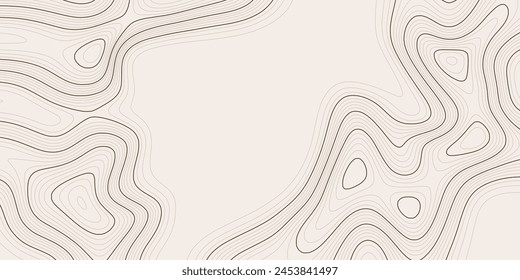 Mapa geográfico, mapa de contorno, marco abstracto, diseño de Vector