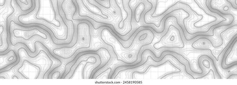 Mapa geográfico, mapa de contorno, líneas negras sobre fondo blanco, diseño de Vector
