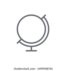 Geographical map globe with planet earth icon isolated on white background. Globe symbol modern, simple, vector, icon for website design, mobile app, ui. Vector Illustration