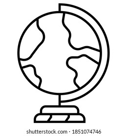Geographical map globe with planet earth flat icon