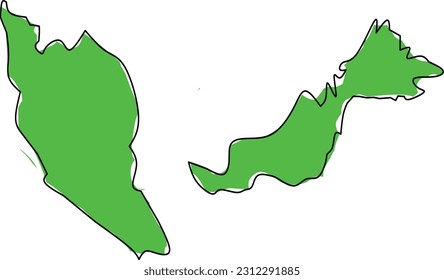 Mapa geográfico de la vecina Malasia