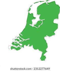 geographische Karte des Netherlands-Symbols, Vektorgrafik
