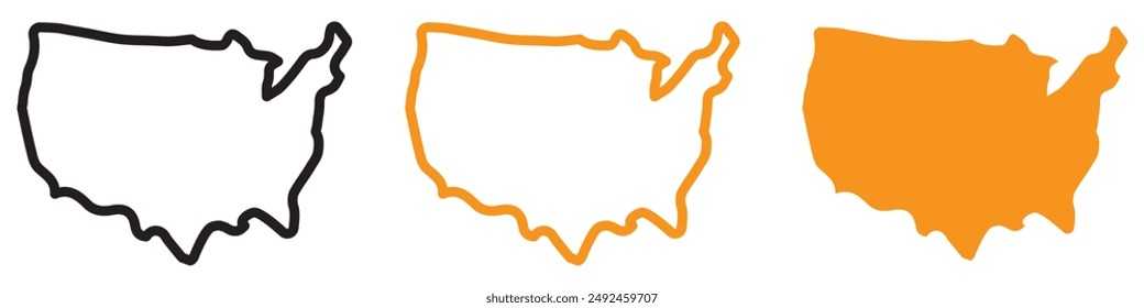 Geographical USA Map Icon for Travel and Geography Graphics Perfect for Representing Maps of the United States