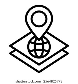 Geographical Vector Line Icon Design