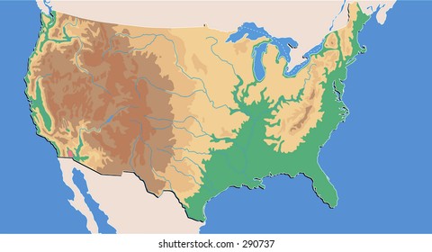 Geographical vector map of USA