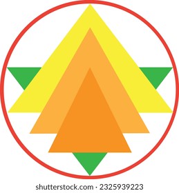 Geographically colored triangles in a circle
