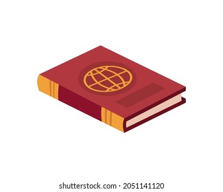 geography book on white background