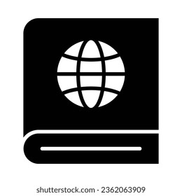 Geography Book Vector Glyph Icon For Personal And Commercial Use.
