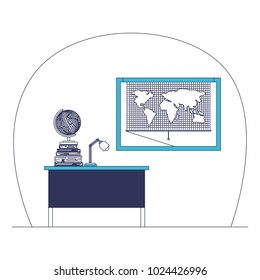 geography class room scene icon