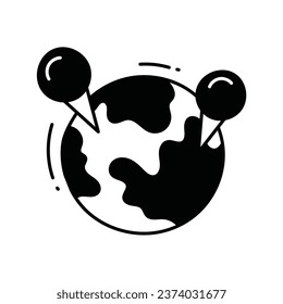 Geography doodle Icon Design illustration. Science and Technology Symbol on White background EPS 10 File