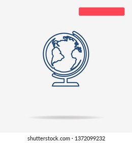 Geography earth globe icon. Vector concept illustration for design.
