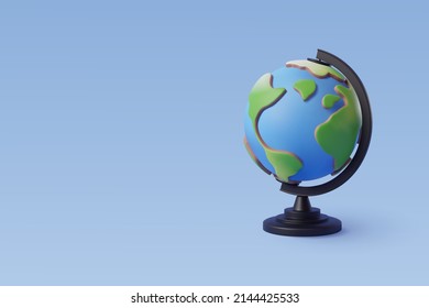 Geography earth globe on blue, Education and business concept. Eps 10 Vector.