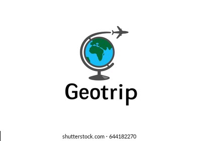 Geography Global Airplane Creative Air Logo Design Illustration