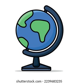 Geography Globe Cartoon Style Vectorart