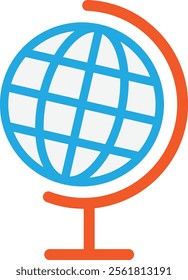 Geography Globe Earth Icon Vector Flat Illustration